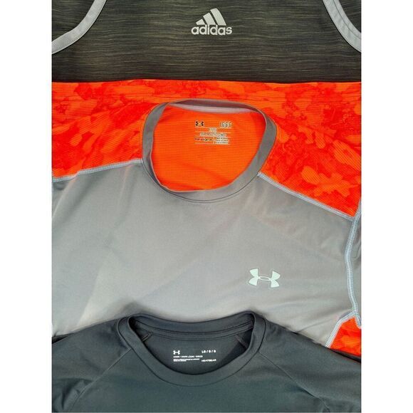 Men’s SZ L 4 PC Dri-FIT Under Armour -Nike Adidas Short Sleeve Shirts - Picture 3 of 10